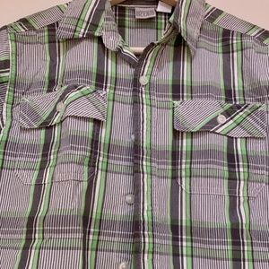 Boys Casual Button Down Plaid Short Sleeve Shirt